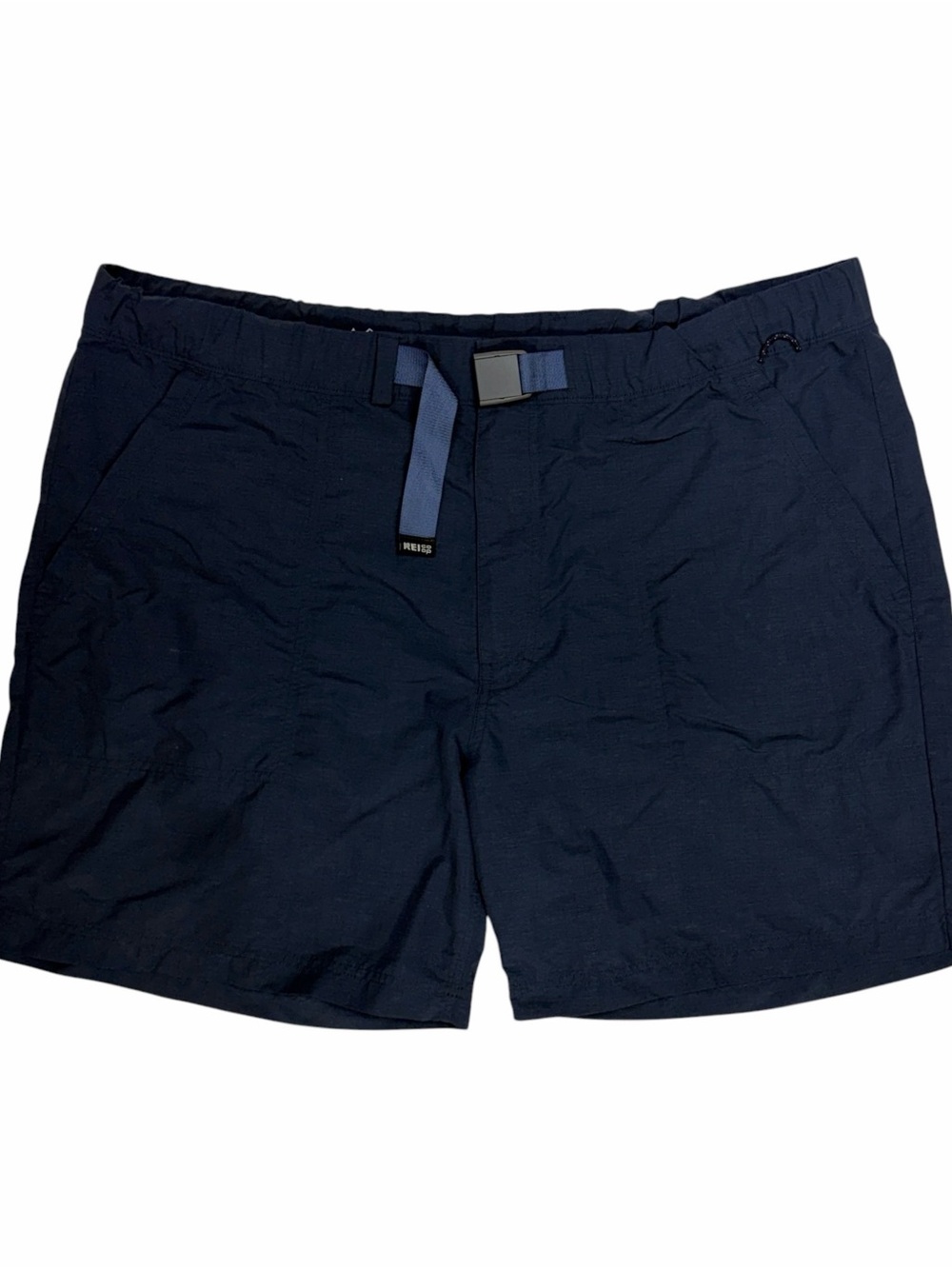 REI Co-Op Shorts Mens XL Blue Sahara Amphib Belted Outdoor Hiking Trail Ripstop